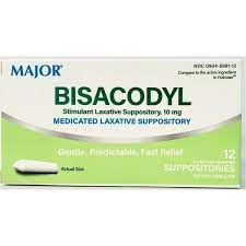 Bisacodyl 10mg Suppositories- 12 suppositories Major - SRQ Care Pharmacy
