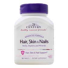 Hair, Skin & Nails Advanced Formula by 21st Century - 50 Tablets
