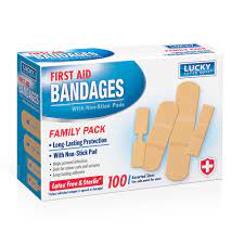 Lucky First Aid Bandages, Family Pack - 100 count
