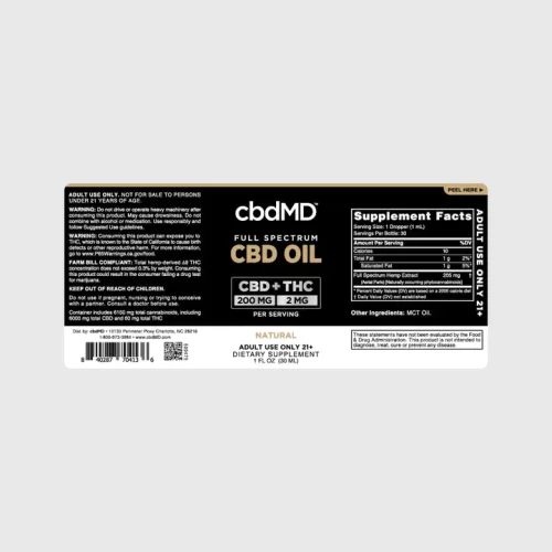 Full Spectrum CBD Oil Tincture 600mg Natural - CBDMD